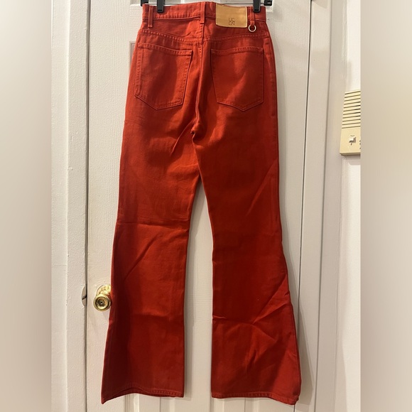 Ulla Johnson Brick Red Flare Jeans - Picture 4 of 6